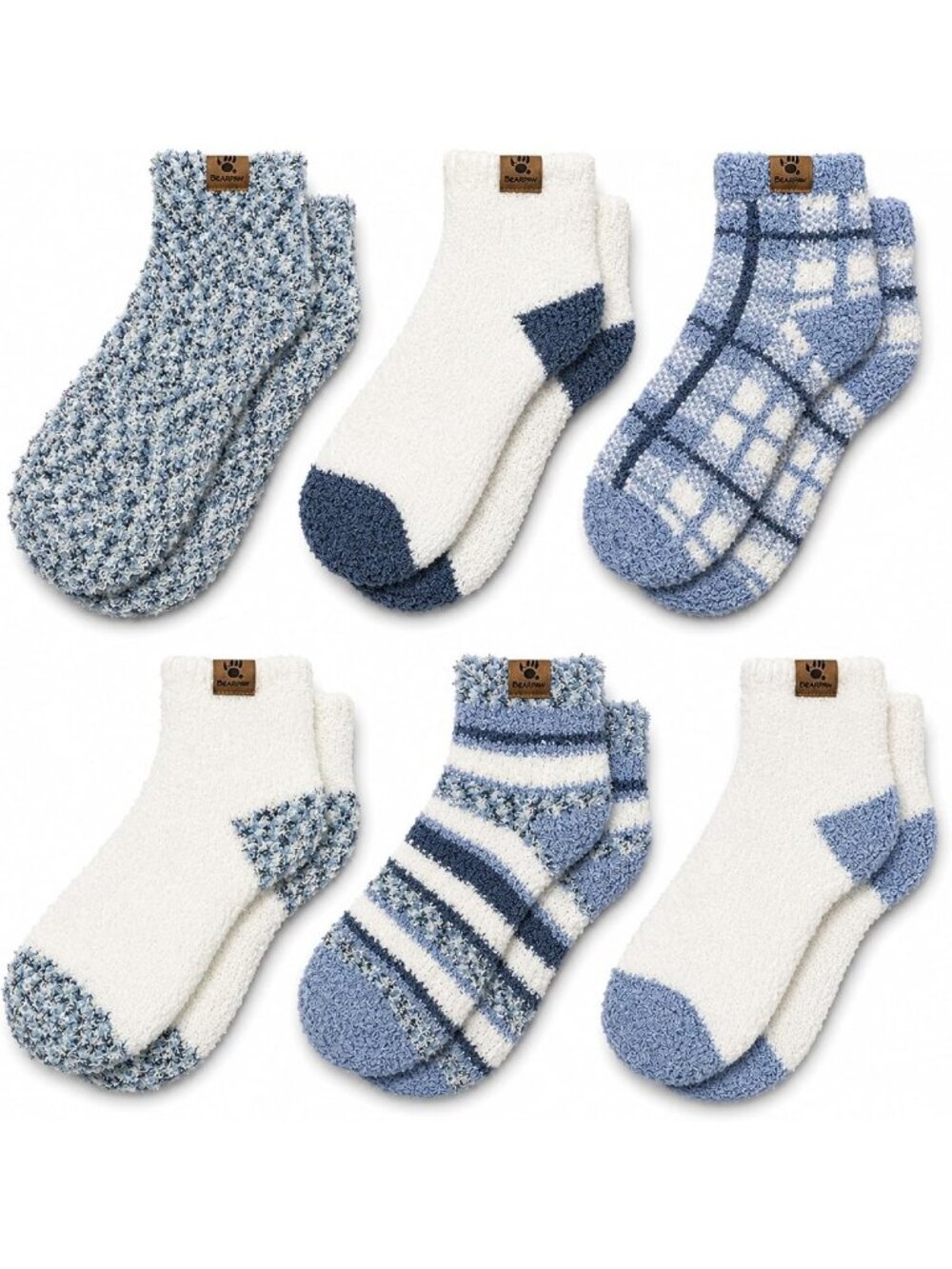 Cozy Women's Lounge Socks - 6 Pairs of Ankle & Low Cut Sleep Socks for Comfort